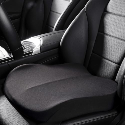 Car Seat Cushion, Memory Foam Car Seat Cushion, Cushions for Sciatica, Pain Relief for Long Sitting, Ergonomic Cushion for Office Chair, Black - color: Black
