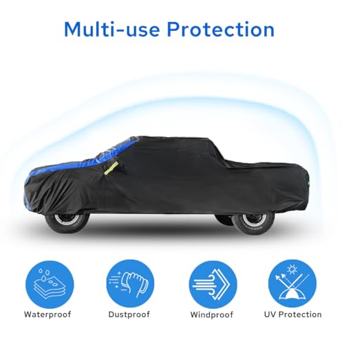 Avecrew All Weather Truck Cover - Waterproof, Rain, Snow, UV & Dust Protection (210"-230") - size: Fit Truck Length 210-230 inch