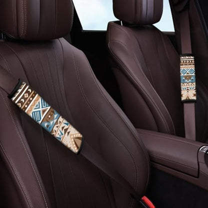 Fashion Aztec Auto Seat Belt Cover Soft Car Seatbelt Shoulder Strap Thickened Anti-Slip Shoulder Strap Protect for Most Vehicle, SUV, Truck, Car - color: Fashion Aztec