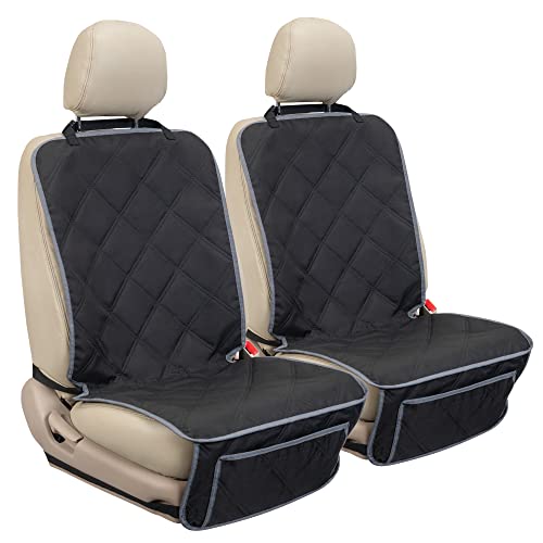 YESYEES Dog Front Seat Covers for Cars, 2 Pack Waterproof Bucket Seat Covers for Dogs with 4 Nonslip Straps, Long-Lasting Pet Car Seat Protector Universal Fit for Cars Trucks and SUVs (Black) - color: BLACK