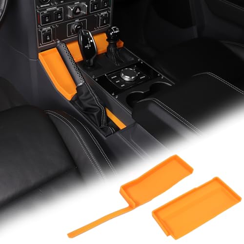 Center Console Gear Shift Front Organizer and HandBrake Storage Box Compatible with INEOS Grenadier 2020-2025 Center Console Organizer Insert Tray Interior Accessories (Orange) - color: Orange