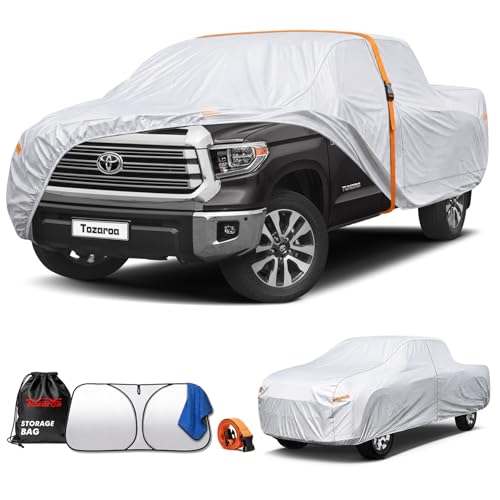 Car Cover Waterproof All-Weather,Heavy-Duty Outdoor Full Exterior Automobiles Truck(Length 211-228 inch) with Windshield Sun Shade Universal Fit Tacoma, Tundra, Titan, F-150, RAM 1500 etc - size: Fit Truck Length 211-228 inch(PK-L)