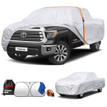 Car Cover Waterproof All-Weather,Heavy-Duty Outdoor Full Exterior Automobiles Truck(Length 211-228 inch) with Windshield Sun Shade Universal Fit Tacoma, Tundra, Titan, F-150, RAM 1500 etc - size: Fit Truck Length 211-228 inch(PK-L)