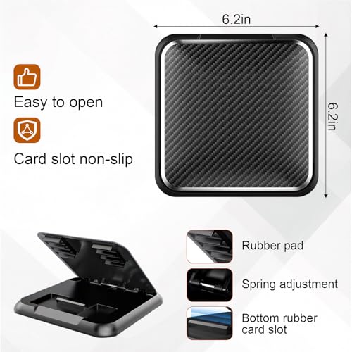 Carbon Fiber Cell Phone Holder for Car Dashboard Mount - Universal Anti-Slip Phones Cradle Pad Car Phone Holder - Cellphone GPS Stand for Most iOS Phones, Samsung, Android Smartphones