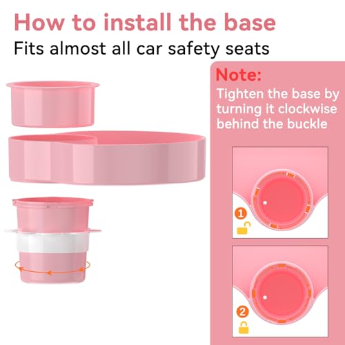 Kids Car Seat Tray, Travel Tray with Cup Holder for Toddler Baby, Kids Car Seat Food Snack Organizer for Road Trip, Stroller snack tray travel must haves - Pink - color: Pink