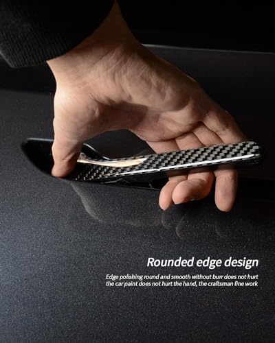 Carbon Fiber Door Handle Cover, Door Handle Protective Cover Decoration Compatible with Tesla Model Y/3 Accessories (2017-2025) Highland & Juniper Compatible (4 Pieces) (Black with drip) - style: Black with drip