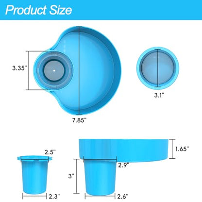 2PCS Car Seat Cup Holder for Kids - Kids Travel Tray with Snack Tray, Sturdy CarSeats Snack Trays for Toddler, Car Cup Holder for Safety Seats, Fits Stroller & Booster (blue/gray) - color: bluegray