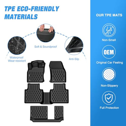 Nilight TPE Floor Mats for Volkswagen Tiguan 7 Seats 2018 2019 2020 2021 2022 2023 2024 All Weather Custom Fit Heavy Duty Floor Liners - color: 2018-2024 Volkswagen Tiguan 7 Seats
