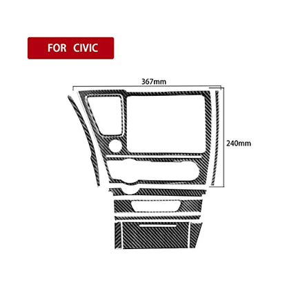 Car Center Console Multimedia Navigation Screen AC Control Seat Heated Panel Sticker Real Carbon Fiber Interior Trim Accessories Compatible with Honda Civic 9 Coupe/Sedan 2013-2015 Black A - Kit - color: Center Console Multimedia Navigation Screen Ac Vent