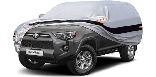 10 Layers SUV Car Cover Custom Fit for Toyota 4Runner (2002-2025) Waterproof All Weather for Automobiles, Full Cover Rain Sun UV Protection.Silver - size: Custom fit for Toyota 4Runner