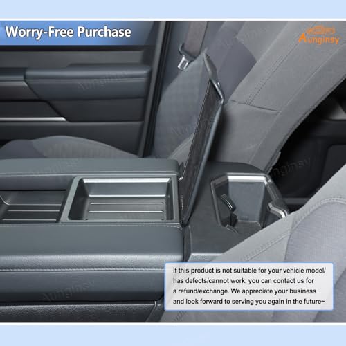 Aunginsy Armrest Hidden Storage Box Cover Lid Compatible with Toyota Tundra 2022 2023 2024 2025 2026, Car Center Console Organizer Tray Armrest Privacy Box Slot Cover Insert PU Leather Accessories - color: Black