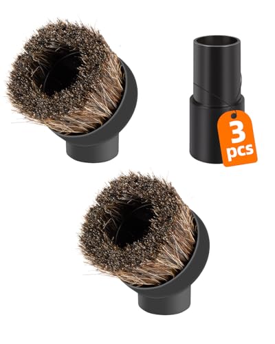 For Shark Vacuum Attachments, Round Horse Hair Vacuum Brush Attachment For Shark Vacuum Brush Attachment With 1-1/4” To 1-3/8” Adapter, For Dusting Car Seats & Upholstery, 3 Pack - style: Round Dust Brush-3PCS