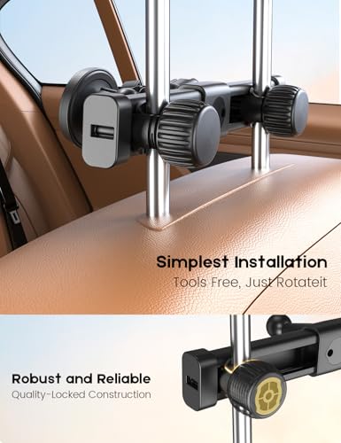 OHLPRO Tablet Holder for Car Headrest,360°Adjustable Magnetic Tablet Mount for Car Backseat,Gifts Road Trip Essentials for Kids,Fits for 5-13" Device Like iPad Pro, Air, Mini, Galaxy, Fire - style: Magnetic Adjustable Arm