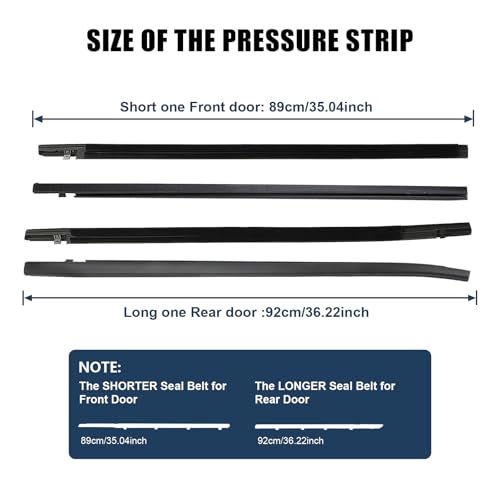ItranMc Car Window Weather Stripping Molding Trim Belt,Compatible with Honda Civic 2016-2021 4-Door Sedan, Replace#72450-TEA-T01 72410-TEA-T01 72950-TEA-T01 72910-TEA-T01 - style: Civic 2016-2021