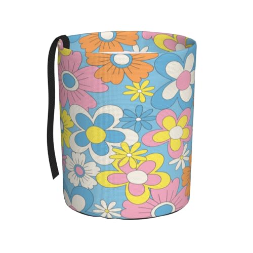 Retro Flowers Car Trash Can Small Portable Car Garbage Bag for Back Front Seat RV's Camping Accessories - color: Retro Flowers