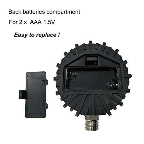 Digital Air Pressure Gauge with 1/4'' NPT Bottom Connector and Rubber Protector, 5-200psi Tire Pressure Gauge, Accuracy 1% F.S. - size: 5-200PSI