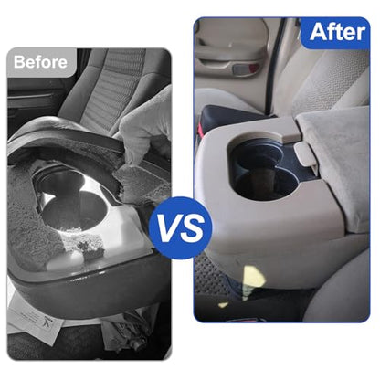 Center Console Cover Cup Holder Armrest Replacement Pad Compatible with Ford F150 1997-2003 Brown (Hard Plastic NOT Padded) - color: Brown, size: 1997-2003