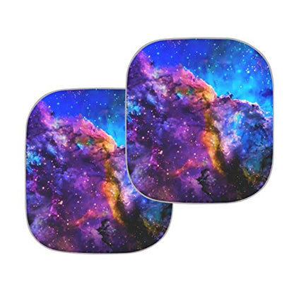 AFPANQZ Nebula Galaxy 2 Piece Car Windshield Sun Shade Visor Universal Fit Automotive Sunshade for New Car Keep Your Vehicle Cold Sun Blocks Large Heat UV Rays Reflector Women Men Purple - color: 1-Nebula Galaxy