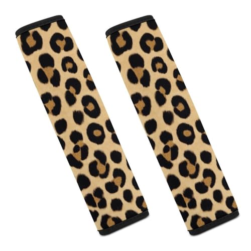 Women's Car Belt Covers, Wild Animal Cheetah Leopard Print Fashion Cushion Pad Car Shoulder Strap Harness Pad - color: Color861