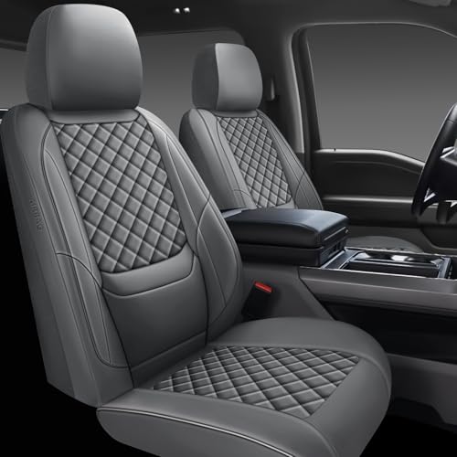 Full Coverage Leather Car Seat Covers Full Set,Waterproof Seat Covers for Cars,SUVs Trucks, Car Seat Cushion,Car Seat Protector with 5 Seats (Grey, Full Set(Front and Rear-5 Seats)) - color: Grey, size: Full Set(front and rear-5 seats)