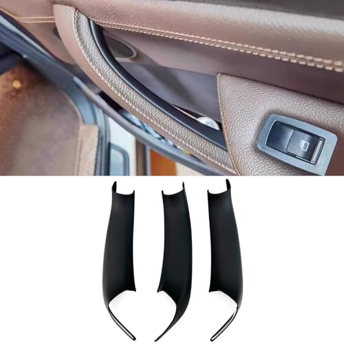 3PCS Car Door Handle Covers Fit For BMW X3 F25 2011-2017 , X4 F26 2014-2018 Interior Door Handle Cover Door Pull Handle Protective Decorate Covers (3PCS Side door handle Black) - color: 3PCS Side door handle Black