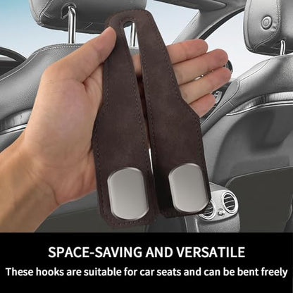 Car Seat Headrest Hooks for Purses and Bags, 4 Pack Bag Purse Holder for Car with Double Metal Hooks, Car Purse Hanger, Headrest Back Seat Handbags Hook Cute Hanging Accessories, Brown - color: Brown 4pcs