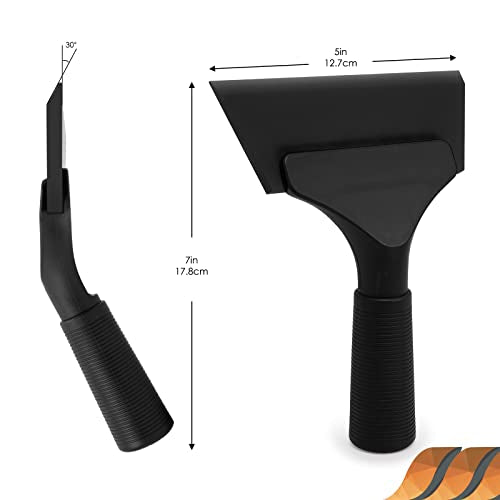 EHDIS Small Squeegee 5 inch Rubber Window Tint Windshield Scraper for Car,Glass, Mirror, Shower, Door,Bathroom Cleaning Ice Snow Scraper (Pure Black) - color: Pure Black