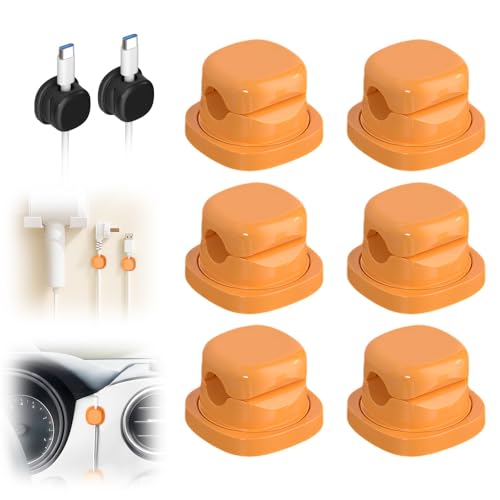 Cord Organizer Holder, 2025 New Desk Cable Management, Cable Clips Organize Phone Charging Cords Holder Organizer Neatly for Home Office Car Desk Nightstand (Orange, 6 Pack) - color: Orange, size: 6 Pack