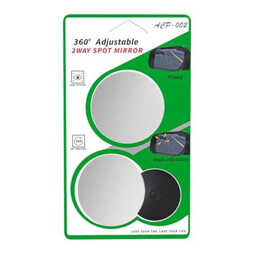 Blind Spot Convex Car Mirror - Rearview Accessories for Car Interior - Round Automotive Blindspot Mirrors for Larger Image and Improved Traffic Safety - color: Round 360° Mirror