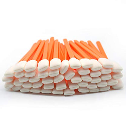 Wellgler's 5.11" Foam Cleaning swabs, for Electronics, Cameras, Optical Lenses or Inkjet Printers, Print Heads Cleaning（50pcs） - color: orange 50