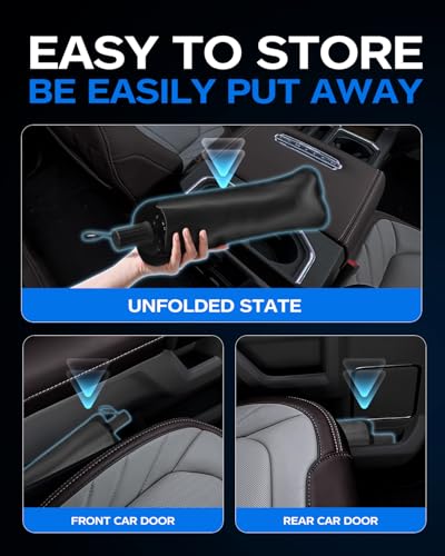 2025 Windshield Sun Shade Frame with Thickened Fast Cooling, Emergency Window Breaker, 99% UV Blocking Protects Car from Sun and Heat Damage, Adjustable Bendable Design for SUV/Sedan/(57" L x 32" W) - color: black
