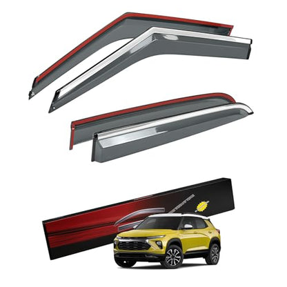 Sze Rain Guards Compatible with Chevrolet Trailblazer 2021-2026 Side Window Deflectors Anti-Rain Window Visors with Tape 304 Stainless Steel Trim All-Weather Protection Outside Channel-4pcs - style: Chevrolet Trailblazer 2021-2025