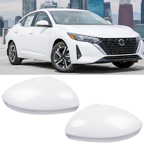 Moonlinks Compatible with Nissan Sentra 2020 2021 2022 2023 2024 Side Mirror Cover Replacement, White Left Driver & Right Passenger Clip-on Mirror Cap for Sentra S/SR/SV/Sense/Advance/Exclusive - color: Pure White-Pair