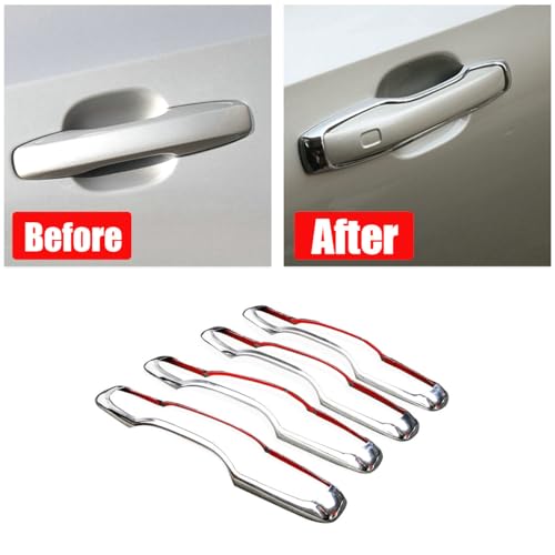 4Pcs Chrome Exterior Side Door Handle Frame Cover Ring Trim for XC60 2018-2022,for XC90 2016-2022,for Volvo S90 2017-2022, for V90 2017-2021