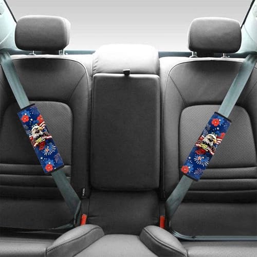 USA 250th Eagle 2 Pack Car Seat Belt Pad Cover Thickened Car Safety Seat Belt Strap Shoulder Pad Fashion Auto Interior Universal Fit Most Cars Women Men - color: USA 250th Eagle