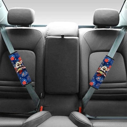 USA 250th Eagle 2 Pack Car Seat Belt Pad Cover Thickened Car Safety Seat Belt Strap Shoulder Pad Fashion Auto Interior Universal Fit Most Cars Women Men - color: USA 250th Eagle