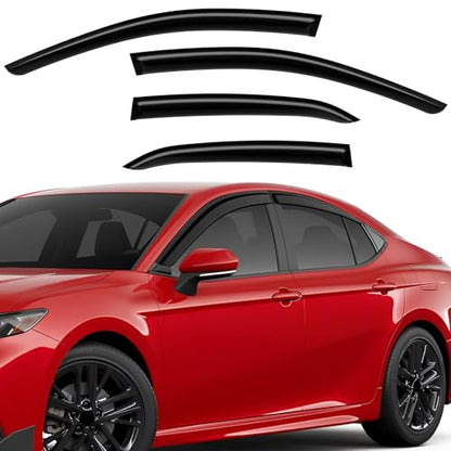 Extra Durable Rain Guards Fit for 2019-2025 Toyota Camry, Tape-on Side Window Deflectors 19 20 21 22 23 24 25 Camry Wind Deflectors Rain Guard Black - 4 PCS - size: Fit for 2019-2024 Toyota Camry Tape-on