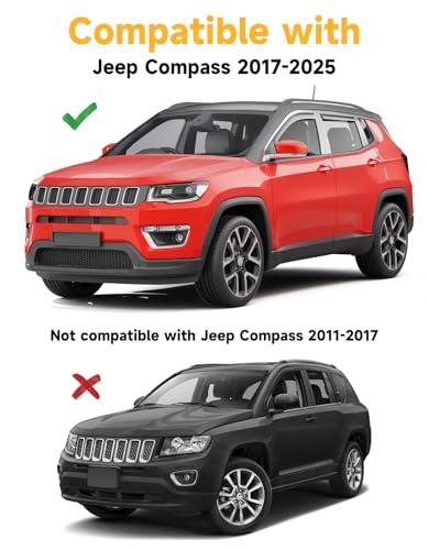 in-Channel Window Rain Guards Fit for Jeep Compass 2017 2018 2019 2020 2021 2022 2023 2024 2025 Extra Durable Window Deflectors Window Visors Vent Shades Vent Visors Car Accessories - size: Fit for 2017-2025 Jeep Compass