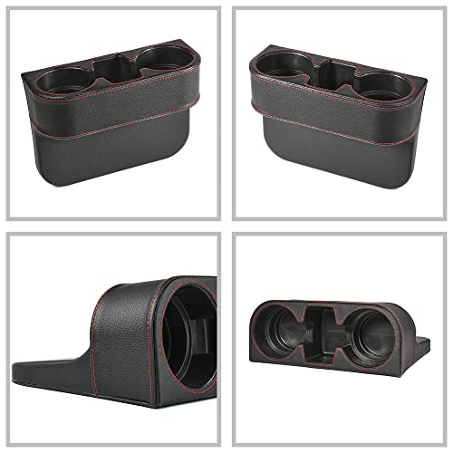 Black Multifunctional Car Cup Holder Car Seat Organizer Gap Filler Bottle Phone Storage Organizer - color: Black