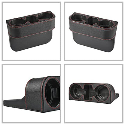 Black Multifunctional Car Cup Holder Car Seat Organizer Gap Filler Bottle Phone Storage Organizer - color: Black