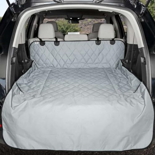 4Knines SUV Cargo Liner for Dogs – Dog Trunk Cover – Heavy-Duty, Waterproof Pet Seat Protector – Durable Cargo Liners for Dogs – USA-Based Company - Extra Large (Grey) - color: Grey, size: Extra Large