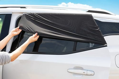 Nuby Car Seat Sunshade for Vehicle Window | 2 Pack| Breathable Mesh Fabric | Full Window Function for Fresh Air Flow | Blocks Sun Rays, Bugs, and Cools Car |Black - style: Window Mesh Shade
