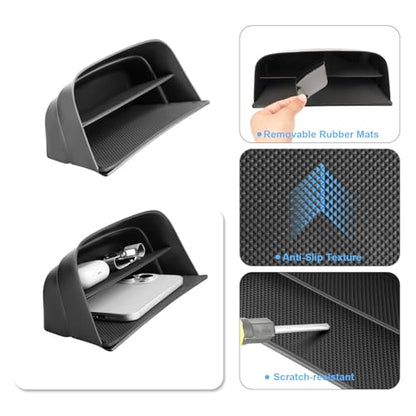 2026 Palisade Center Console Organizer (Lower Front) for Hyundai Palisade (SE/SEL Convenience/SEL Premium/Limited/XRT Pro/Calligraphy), Durable ABS Plastic Tray Insert 2026 Palisade Accessories - color: Black (1pcs Lower-Front)
