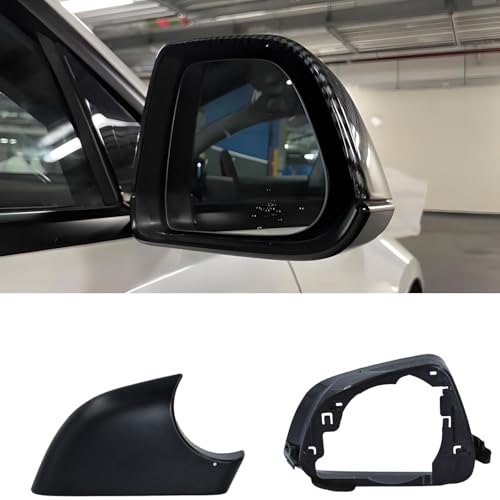 Fits For Tesla Model 3 Right Passenger Side Wing Mirror Cover and Mirror Frame Set Rearview Lower Holder Tray Cap Housing 2017-2024(right side black) - size: Model 3 Right Side Black