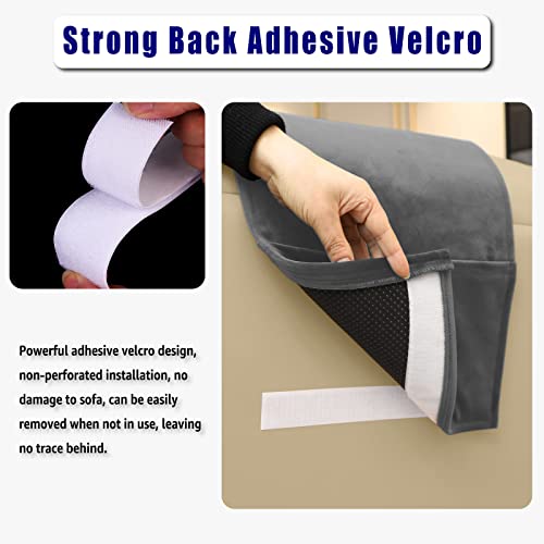 Adjustable Headrest Pillow for Recliners and Armchairs - Non-Slip Velvet Cushion for Neck Support and Pain Relief (Gray) - color: Gray