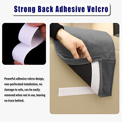 Adjustable Headrest Pillow for Recliners and Armchairs - Non-Slip Velvet Cushion for Neck Support and Pain Relief (Gray) - color: Gray