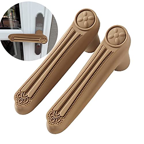 Brown Door Handle Protector, Baby Safety Anti-Collision Anti Static Electricity Door Handle Silicone Protective Cover for Edge Corner Children protectoin - color: Brown
