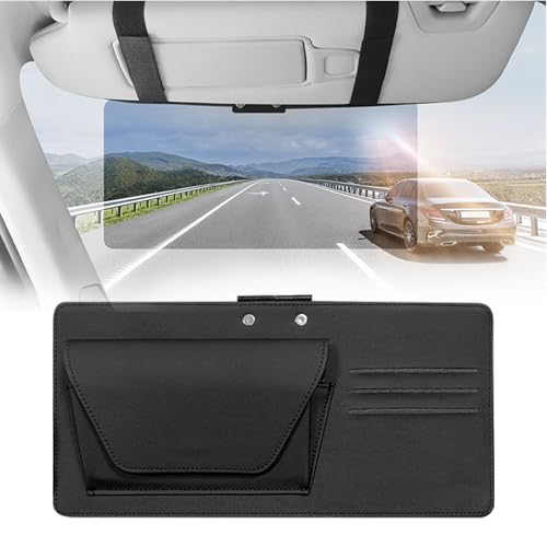 Car Visor Extender Sun Blocker, Polarized Sun Visor for Car with Multi-Functional Storage Pocket, Anti Glare Sun Visor Extension Blocker for Cars, SUVs & Vans (Black)