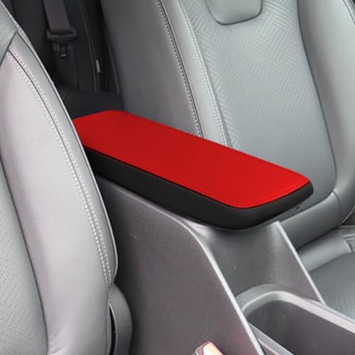 for 2020-2024 Buick Encore GX Accessories Car Armrest Cover Waterproof Center Console Pad Scratch Resistance Box Cover Leather Protector Pad(Red + Black) - color: Red + Black