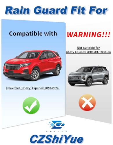 in-Channel Rain Guards Fit for Chevy Equinox 2018-2024 Window Rain Guard Extra Durable Window Deflectors Window Vent Visors Vent Shades Exterior Car Accessories-4PCS - size: Fit for 2018-2024 Chevy Equinox